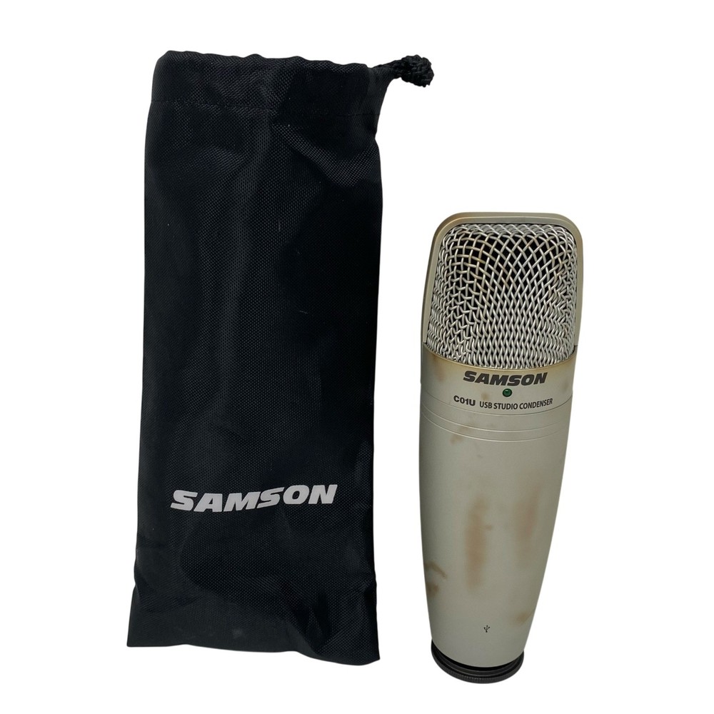 Samson C01U USB Studio Condenser Microphone Silver with Pouch Podcasting Music