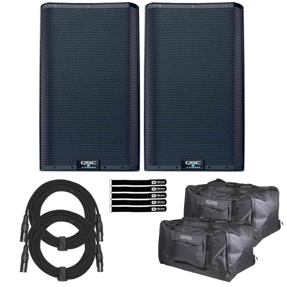 QSC K12.2 K2 12″ 2-Way 2000W Powered Active Loudspeakers w Bags