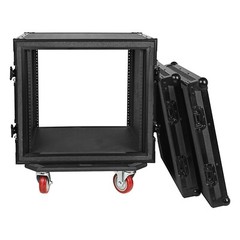 Sound Town Shock Mount 10U Plywood Rack Case w/ 21″ Depth-Black (STRC-SPB10UW)