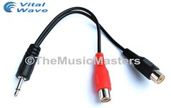6 inch 3.5MM (1/8″) Mono Male to Dual RCA Female Jacks Audio Cable Wire VWLTW
