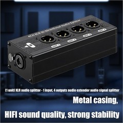 Professional 1 In 4Out XLR /6.35mm Music Splitter For Studio Live Performances