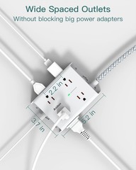 Surge Protector Power Strip – 8 Widely Outlets with 4 USB Ports(1 USB C Outle…
