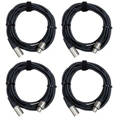 (4 Pack) Great Quality 20ft XLR Microphone Cables Studio, Live Sound, Mixer, DJ