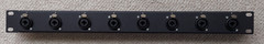 1 RU rack panel with 8 XLR 1/4″ Neutrik Balanced Unbalanced Input Connectors