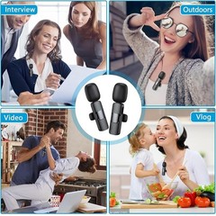 Plug-Play Wireless Lavalier Microphone Clip Mic For iPhone iPad Recording Vlog