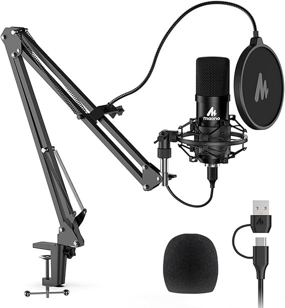USB Microphone, MAONO 192KHZ/24Bit Plug & Play PC Computer Podcast Condenser Car