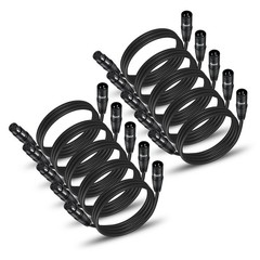 XLR Cable 3 Ft 10 Pack Premium Male To Female 3 Pin Patch Cords DMX512
