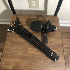 Adjustable Microphone Arm Stand With Microphone Missing the Desk Mount Clamp