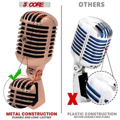 5 Core Retro Dynamic Vocal Iconic Microphone Vintage Classic Unidirectional Mic