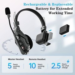 HOLLYLAND Solidcom C1 Single Remote Headset FullDuplex Wireless Intercom Headset