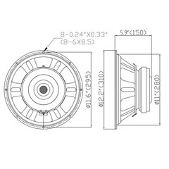 Sound Town 12″ Raw Woofer 350W PA DJ Replacement Low Frequency Driver STLF-1280S