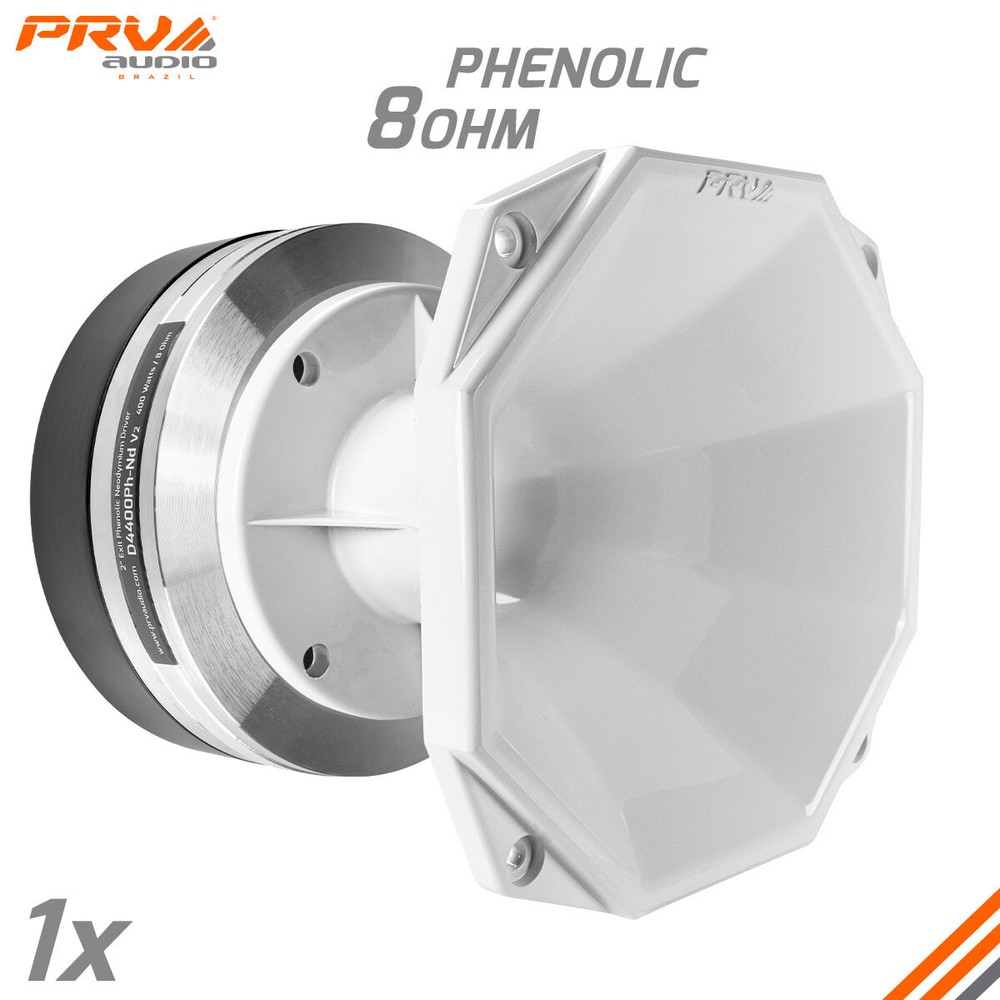 PRV D4400Ph-Nd v2 Phenolic 400 Watts 2″ Horn Driver Neodymium + WGP14-50X White