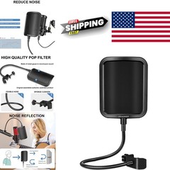 Durable Metal Pop Filter with Gooseneck Clip for Enhanced Vocal Performance