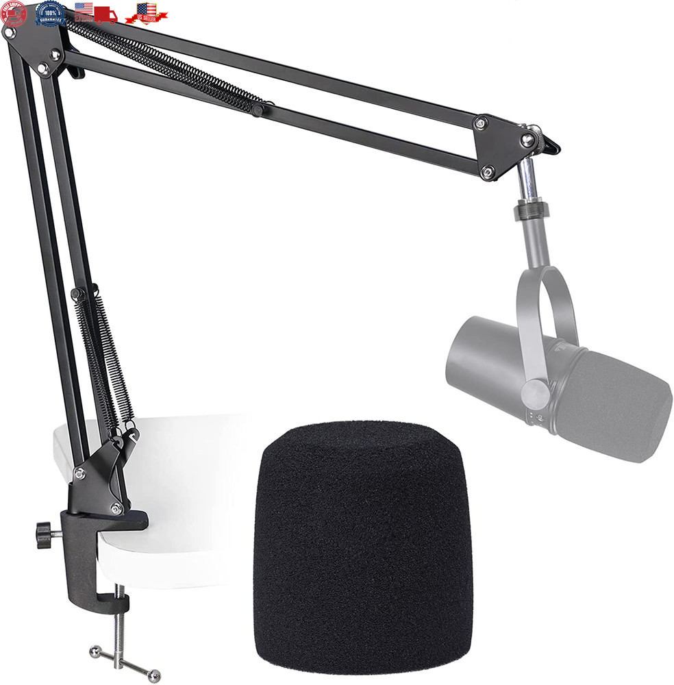 MV7 Boom Arm Mic Stand w/ Pop Filter, Compatible w/ Shure MV7 and SM7B NEW