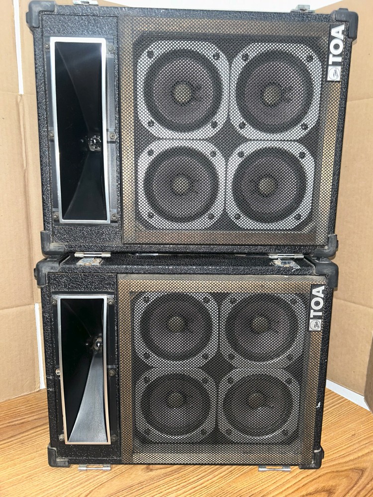 TOA Speaker System Stage Monitor RS-20 WITH COVERS LOT OF 2 SPEAKERS