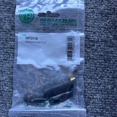 Neutrik NP2X-B 1/4″ 6.35mm TS Mono Jack Audio Connector – Gold Contacts