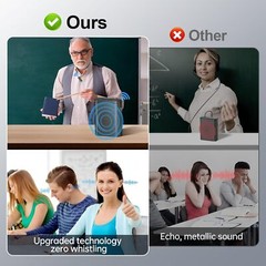Portable Voice Amplifier with Wireless Lavalier Microphone For Teachers Speaker