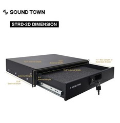 Sound Town 10U DJ RackCase w/11USlant Mixer Top Casters Locking Drawer STMR-10D2