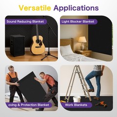 2 PCS Extra Large Sound Dampening Blanket,96″x 80″ Sound Absorbing Studio Bla…