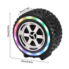 2.5″ Portable Tire Bluetooth Wireless Speaker BT TWS Soud System USB/TF/FM Radio