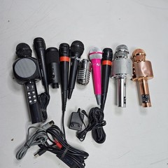 Lot of 10 Assorted Microphones – Untested, Various Models & Colors, Used