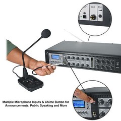 Rockville PRE-70V 70V Stereo Preamp Mixer with 6 Zones, Bluetooth/Optical/Mic In