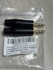 3.5mm solder DIY Audio cable Connector for Repair replacement solder 2-Pack