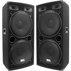 Seismic Audio Pair Dual 15″ PA DJ SPEAKERS 1000 Watts PRO AUDIO ~ NEW