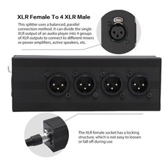 XLR 3 Pin Splitter Box With Robust Construction For PA System Easy To Use