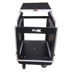 ProX T-12MRSS13ULT Road Case For 13U Top Mixer/DJ 12U Rack Combo w/Laptop Shelf