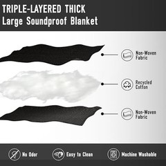 2PCS Large Sound Dampening Blanket,96″ x 80″ Sound Absorbing Studio