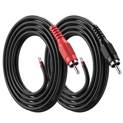 RCA to Speaker Wire Adapter, 18AWG 2 Pack 3ft Male Plug 3ft, Red Black