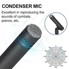 5-Piece Drum Microphone Set with 3 Dynamic Percussion Microphones and 2