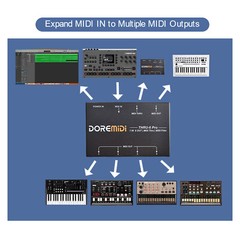 Professional 1 In 6 Out MIDI Thru Box THRU-6 Pro Splitter with Message Filter