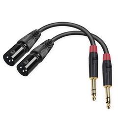 2PACK/11.8inch XLR to 1/4 TRS Stereo Adapter,XLR Male to 1/4 Inch 6.35mm Bala…