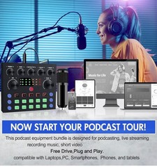 Upgraded Podcast Equipment Bundle For 2 Podcasting Equipment With BM-800 Microph