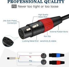 15′ Dual XLR Female to 3.5mm TRS Microphone Splitter Cable for Streaming