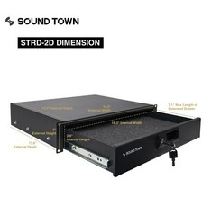 Sound Town 12U DJ Rack Case w/11U Slant Mixer Top Casters Lock Drawer STMR-12TD2