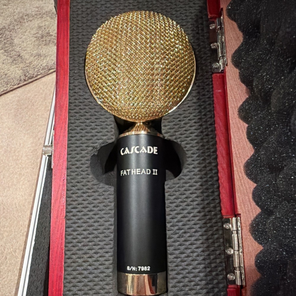 Cascade Microphones Fat Head II Ribbon Microphone Gold Mesh Grill XLR