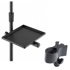 u-mount Mic Stand Utility Tray + Wireless Microphone Clip Vocal Recording Bundle