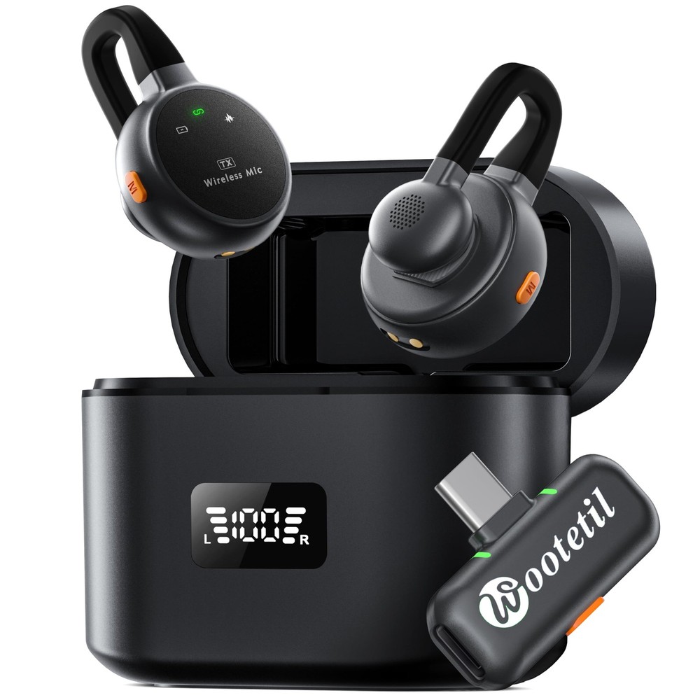 Wireless Lavalier Microphone for iPhone, iPad, Android – USB-C Small, Black