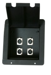 2 Elite Core Recessed Audio Stage Floor Box w/4 -XLR Female Mic Connectors