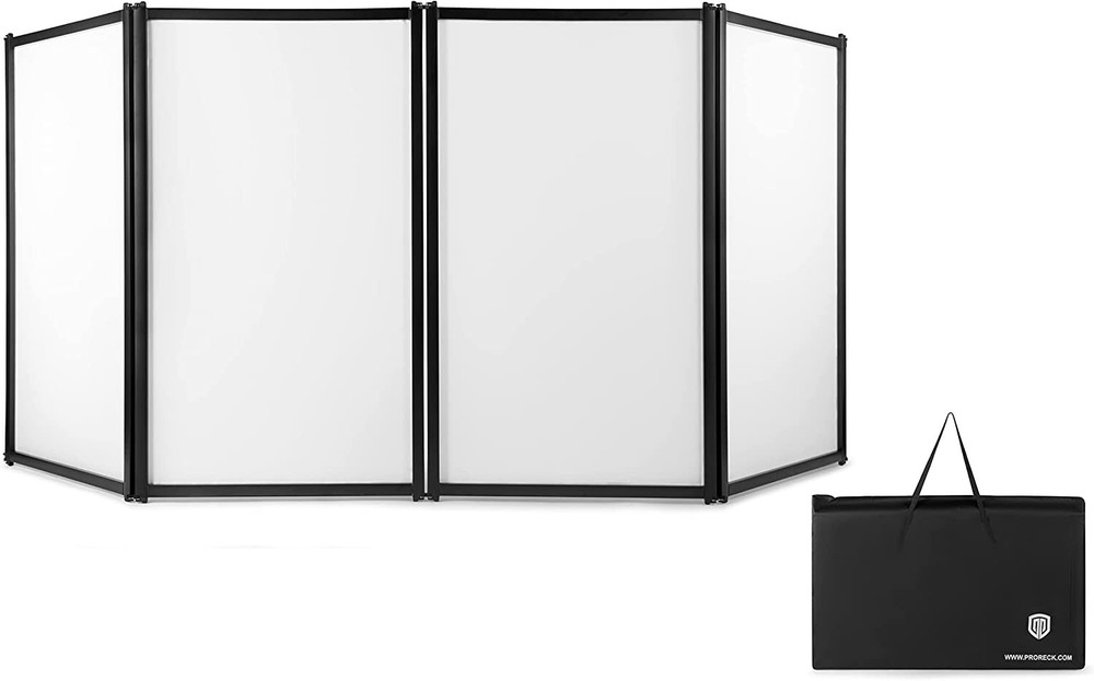PRORECK DJ Foldable Facade 4 Panel Event Booth Metal Frame with Scrim Travel Bag