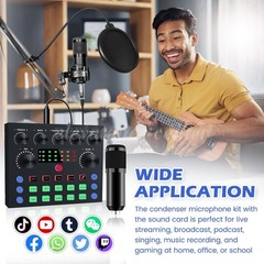 Complete Home Studio Recording Kit Mixer Condenser Microphone Set Music Podcast