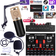 Home Studio Recording Kit Audio Mixer Condenser Microphone Music Podcast Stream