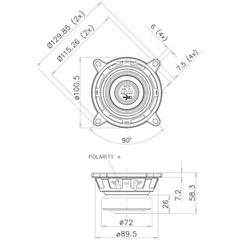 Faital Pro 4FE35 4″ Midrange full-range Woofer Speaker 16 ohm 60W 91dB .75 coil