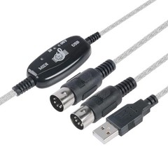 USB IN-OUT MIDI Interface Cable Converter to PC Music Keyboard Adapter Cord