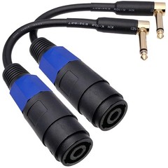 12AWG Right Angle 1/4 TS Male to Speakon Female Speaker Adapter Cable