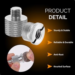 8 PCS Metal Mic Stand Screw Thread Adapter Tripod ADP03A Silver Mount Kit Fix