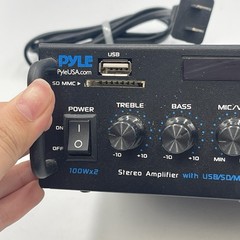 Pyle Compact Bluetooth FM Power Amplifier 100WX2 Max 2 Inputs w/ RCA & Terminals
